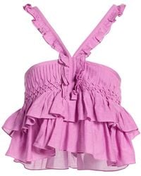 Isabel Marant - Mauve Top Cotton, Viscose - Lyst