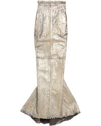 Rick Owens - Maxi Skirt Cotton, Elastomultiester, Rubber - Lyst