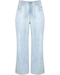 Pantaloni jeansManila Grace in Denim di colore Blu Donna Abbigliamento da Jeans da Jeans a zampa delefante 