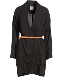 ALESSIA SANTI - Charcoal Overcoat & Trench Coat Linen - Lyst