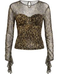 Just Cavalli - Military Top Viscose, Elastane - Lyst