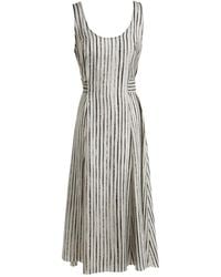 Masnada - Midi Dress Linen, Viscose - Lyst