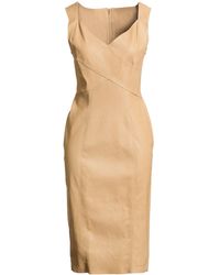 Aphero - Sand Midi Dress Lambskin - Lyst