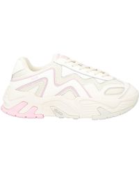 MSGM - Cream Sneakers Leather, Textile Fibers - Lyst