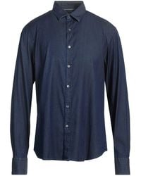Canali - Denim Shirt Cotton, Elastane - Lyst