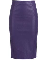 Lou Andrea - Midi Skirt Lambskin - Lyst