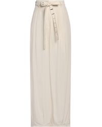 Malloni - Ivory Pants Viscose - Lyst