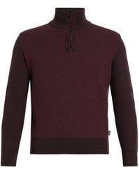 BOSS - Burgundy Turtleneck Cotton, Virgin Wool - Lyst