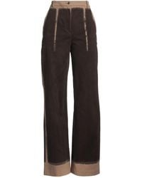 Alberta Ferretti - Dark Pants Cotton, Elastane - Lyst