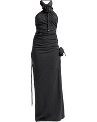 Burberry - Charcoal Maxi Dress Wool - Lyst