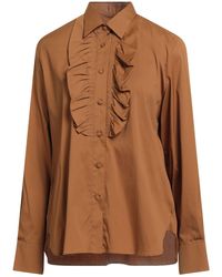 Xacus - Camel Shirt Cotton, Polyamide, Elastane - Lyst