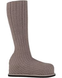 AMINA MUADDI - Taupe Boot Textile Fibers - Lyst