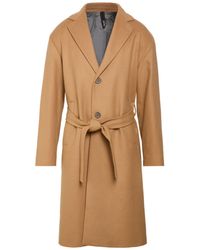 Hevò - Camel Coat Virgin Wool, Polyamide - Lyst