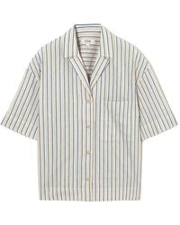 COS - Striped Linen-blend Camp-collar Shirt - Lyst