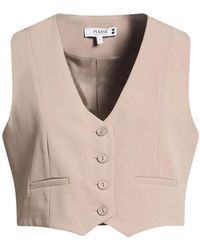Please - N8 Taupe Tailored Vest Polyester - Lyst