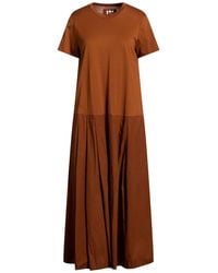 Labo.art - Tan Midi Dress Cotton - Lyst