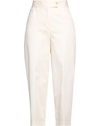 ALESSIA SANTI - Ivory Pants Cotton, Elastane - Lyst