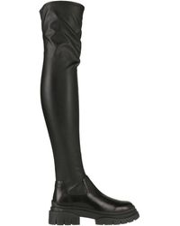 Ash Women's Black Seven Leather Over-The-Knee Zipper Boots 