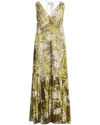 Max Mara - Military Maxi Dress Cotton, Silk - Lyst