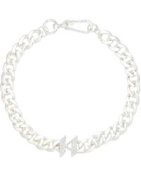 Karl Lagerfeld - K/Monogram Chain Pave Necklace -- Necklace Zinc Alloy, Brass, Glass - Lyst
