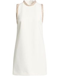 Sandro - Cream Mini Dress Polyester, Elastane - Lyst