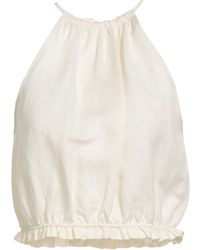 Patrizia Pepe - Ivory Top Viscose, Linen - Lyst