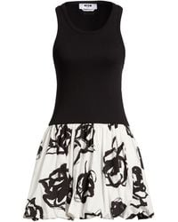 MSGM - Mini Dress Cotton, Elastane - Lyst