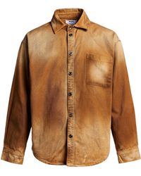 MSGM - Camel Denim Shirt Cotton - Lyst