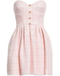 Elisabetta Franchi - Mini Dress Cotton, Acrylic, Polyester, Synthetic Fibers, Metallic Fiber - Lyst
