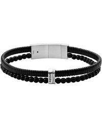 Fossil - Bracelet Soft Leather, Glass, Stainless Steel - Lyst