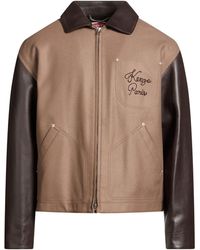 KENZO - Jacket Virgin Wool, Polyamide, Cow Leather - Lyst
