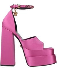 Versace - Medusa Platform Sandals With Adjustable Heel - Lyst