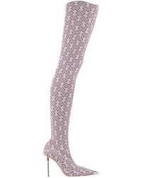 Elisabetta Franchi - Mauve Boot Textile Fibers - Lyst