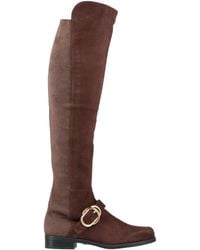 Stuart Weitzman - Dark Boot Leather, Textile Fibers - Lyst