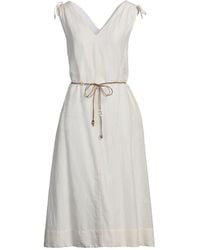 パーティードレス PESERICO Linen voile long dress Peserico Linen Voile Long Dress in Natural | Lyst
