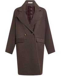 ViCOLO - Taupe Coat Polyester, Acrylic, Viscose, Wool - Lyst