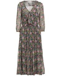 iBlues - Midnight Midi Dress Polyester - Lyst