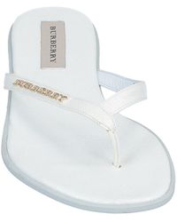 Burberry Toe Post Sandal - White