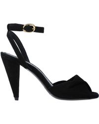 Maje Fairy Twisted Suede Sandals Black