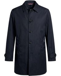 Façonnable - Midnight Overcoat & Trench Coat Cotton, Polyamide - Lyst