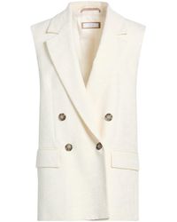 Peserico - Easy Cream Blazer Cotton, Viscose, Elastane - Lyst