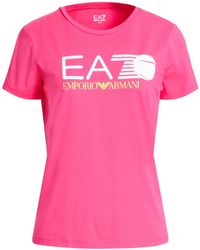 EA7 - Fuchsia T-Shirt Cotton, Elastane - Lyst