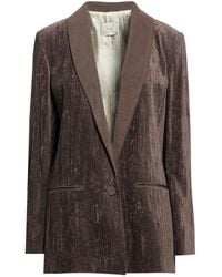 Alysi - Chocolat Blazer Cotton, Metal Fiber, Silk, Polyamide - Lyst