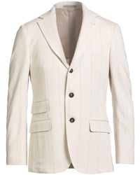 Eleventy - Cream Blazer Wool, Cotton, Goat Skin - Lyst