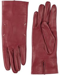 Maison Margiela - Burgundy Gloves Ovine Leather - Lyst
