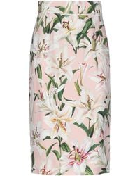 Dolce & Gabbana - Midi Skirt Viscose, Elastane - Lyst