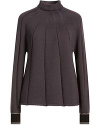 Alysi - Crème Turtleneck Cotton, Wool - Lyst