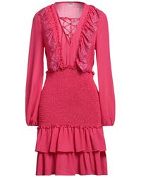 Liu Jo - Fuchsia Mini Dress Polyester, Elastane, Polyamide, Viscose, Cotton - Lyst