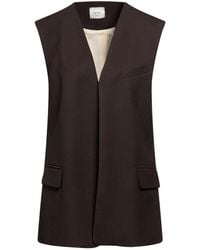 Alysi - Chocolat Tailored Vest Polyester, Virgin Wool - Lyst