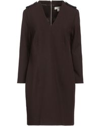 Burberry - Dark Mini Dress Polyester, Viscose, Cotton, Elastane, Calfskin - Lyst